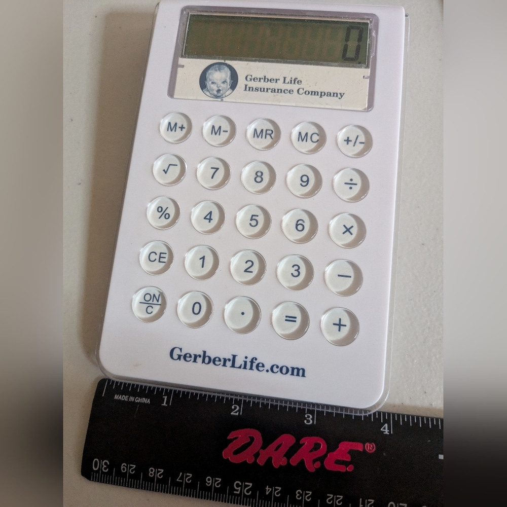 Desk Calculator, Math, Learning, Large Buttons, White, Gerber Baby Life Ins - Picture 3 of 6